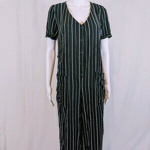 Dress Forum Los Angeles Black and White Striped Jumpsuit Women's Size Medium